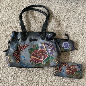 Anuschka Rose Handbag Set